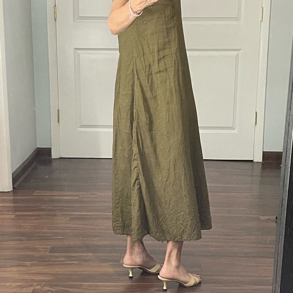 100% Linen A line Midi dress - Picture 5 of 14